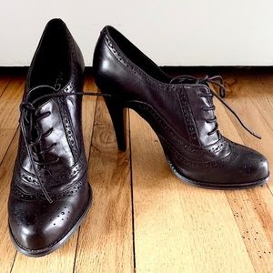 New Aldo Leather Oxford Lace Up Heels